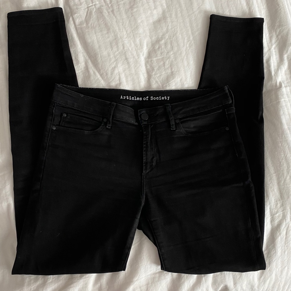 Kindly worn black straight leg jeans